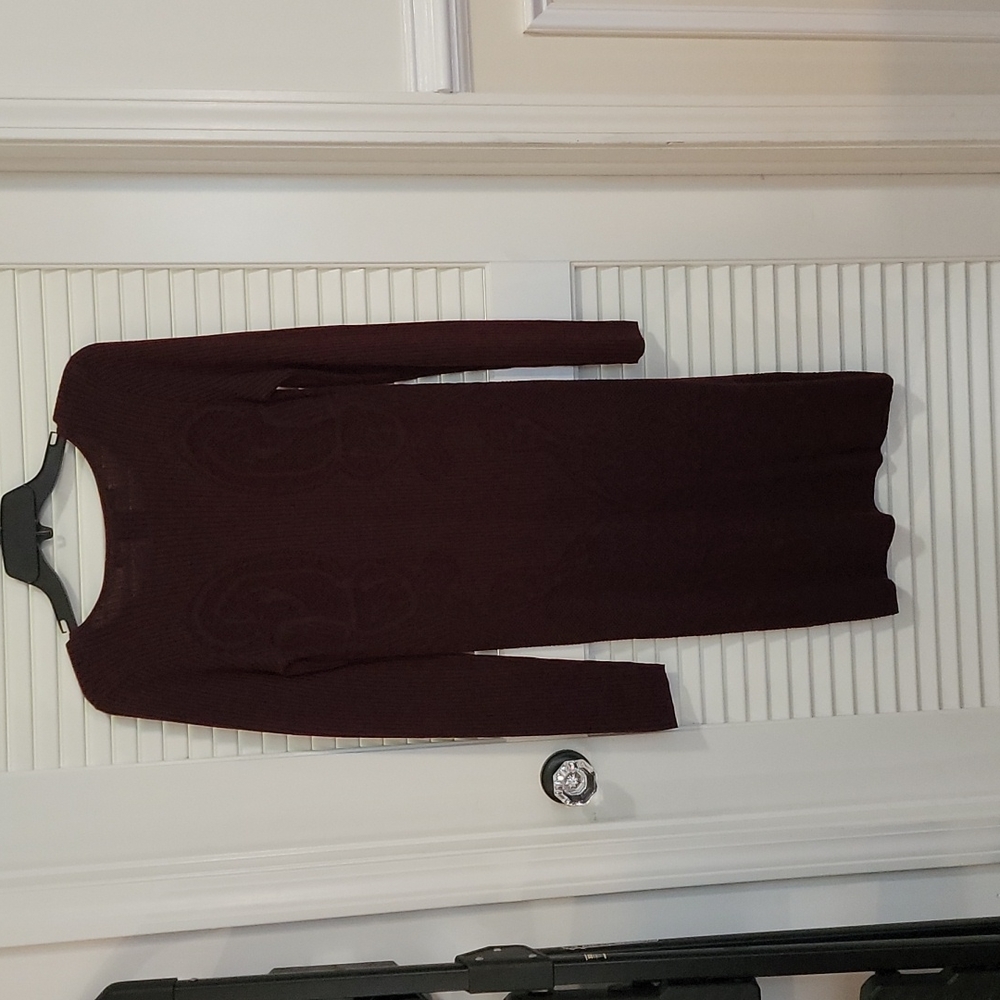 SALE!!! NWT MAX STUDIO BURGUNDY KNIT DRESS W/ GORGEOUS LACE PATTERN SZ SM
